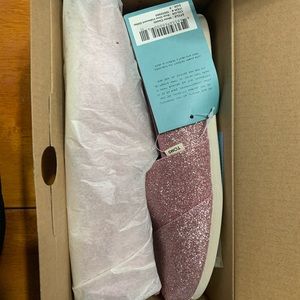 NIB NWT Toms Slide on Rose Gold sparkle size 9